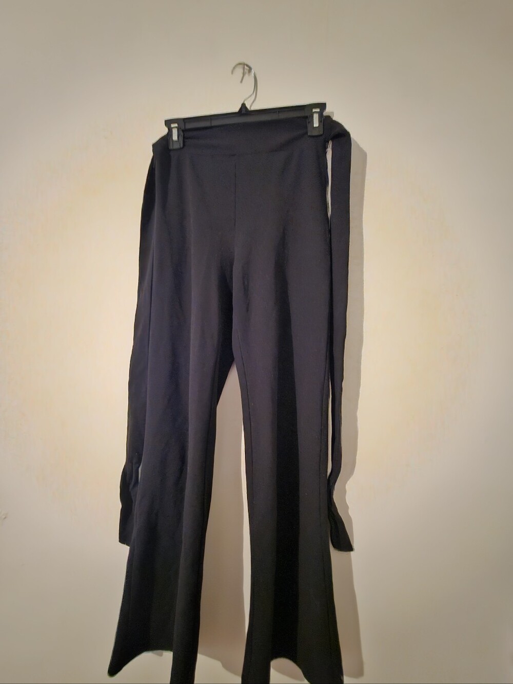 Akira Black High-Waisted Tie Flared Pants